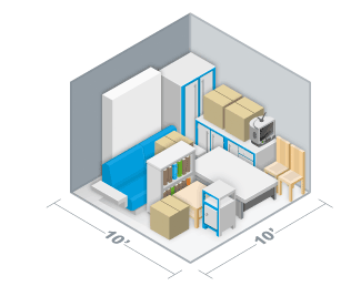 Storage Unit Size Estimator - 10' x 10' Business Storage Unit - Full